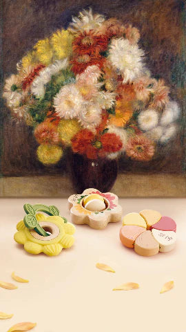 Hape Baby Met Collection Artful Flowers Rattle Trio