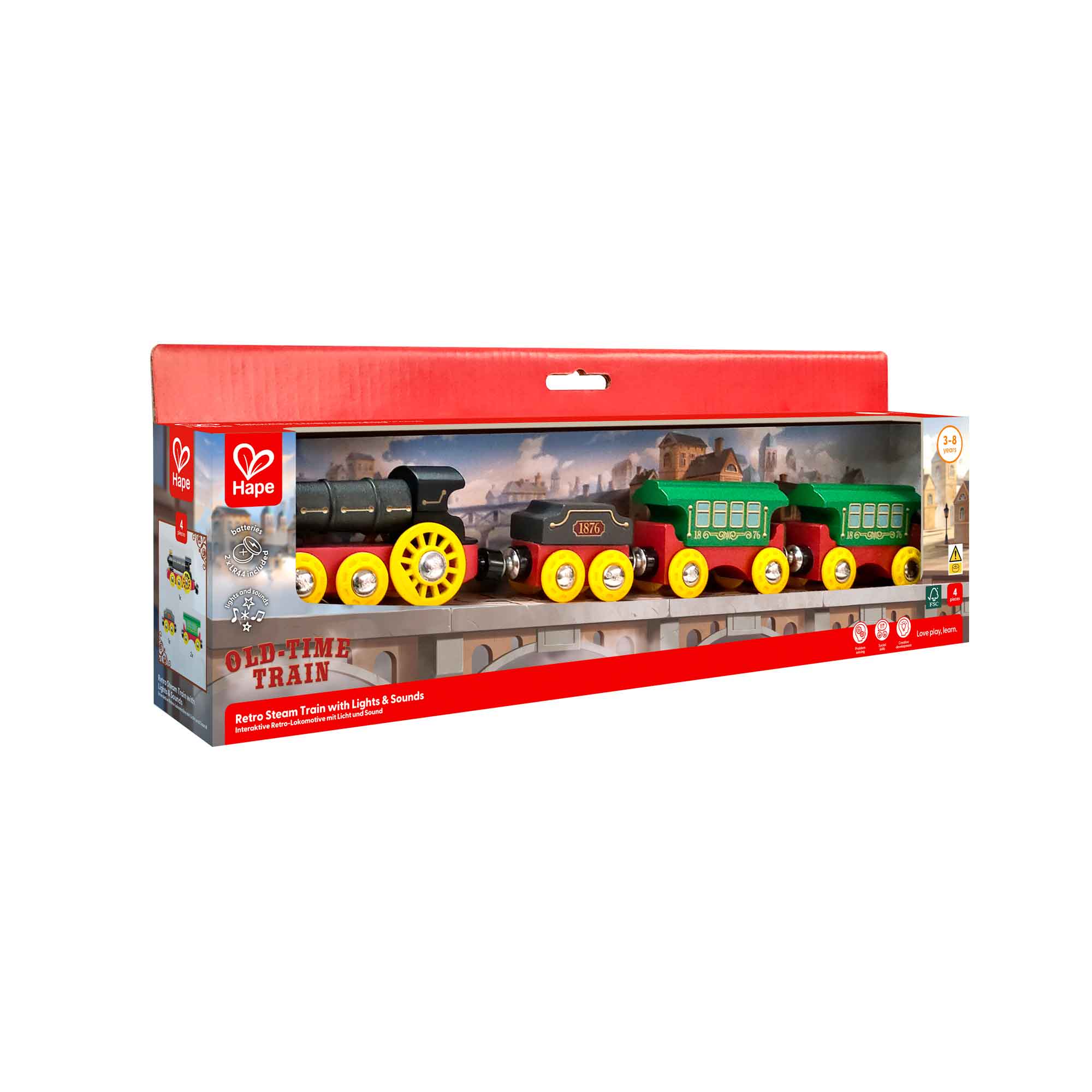 Hape Retro Steam Train With Lights & Sounds