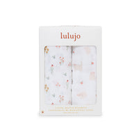 Lulujo Kitty & Flower 2 Pack Muslin Swaddles