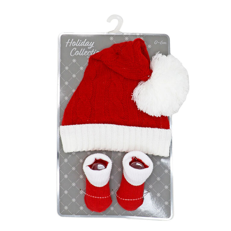 Baby Mode Santa Hat & Bootie Set 0-6 Months