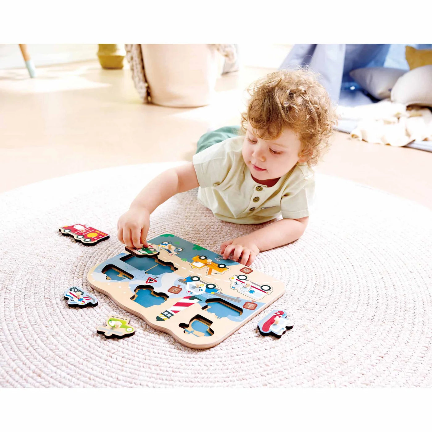 Hape Emergancy Vehicles Peg Puzzles