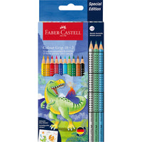 Faber-Castell Dinosaur Edition Colour Grip Pencils 10 Pack + 3