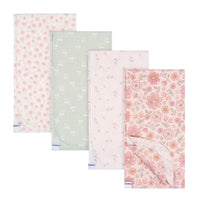 Gerber Flannel Receiving Blankets 4 Pack - Floral