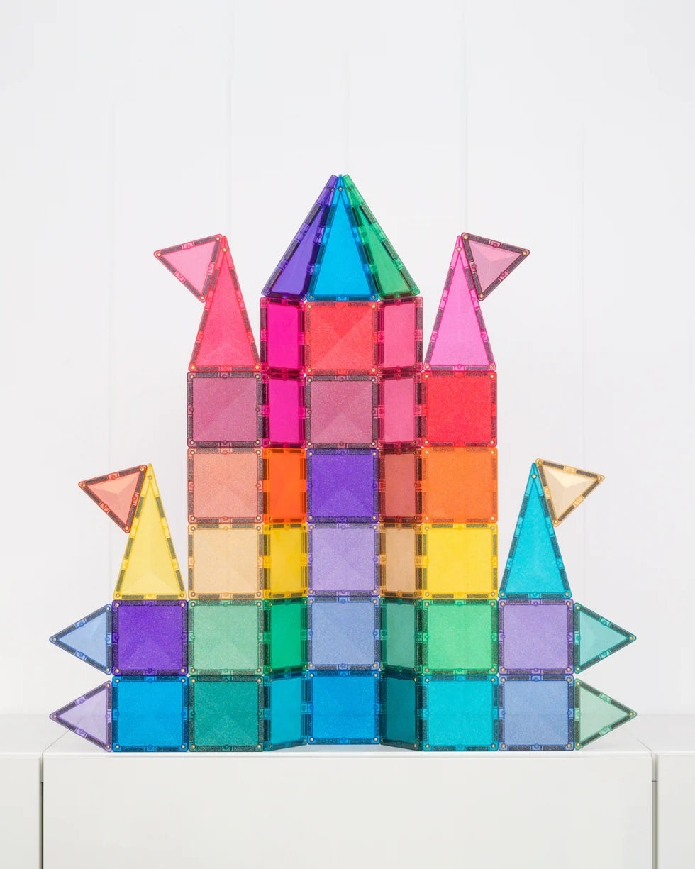CONNETIX Magnetic Tiles Glitter Castle Pack 48 Pieces