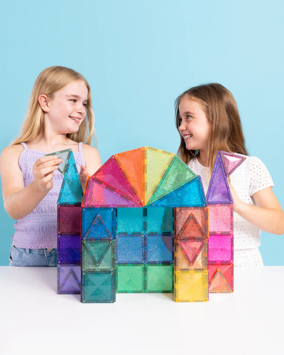 CONNETIX Magnetic Tiles Glitter Castle Pack 48 Pieces