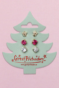 Great Pretenders Holiday Pleather Tree Clip on Earrings, 3 pairs