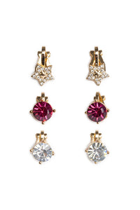 Great Pretenders Holiday Pleather Tree Clip on Earrings, 3 pairs