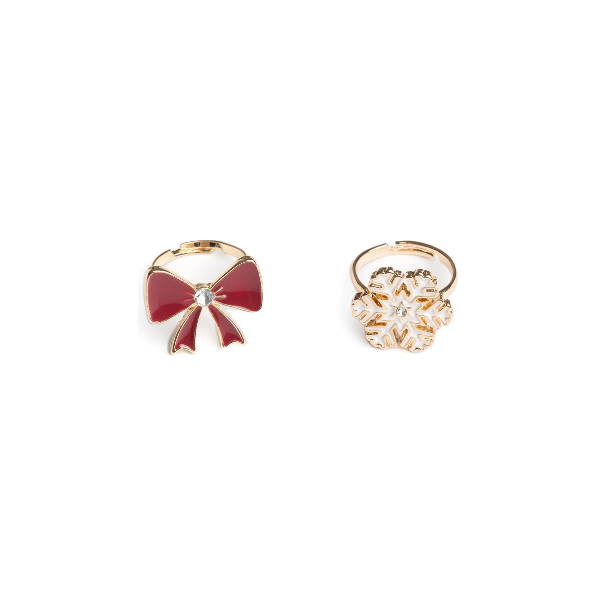 Great Pretenders Holiday Bow & Snowflake Ring 2 Piece Set
