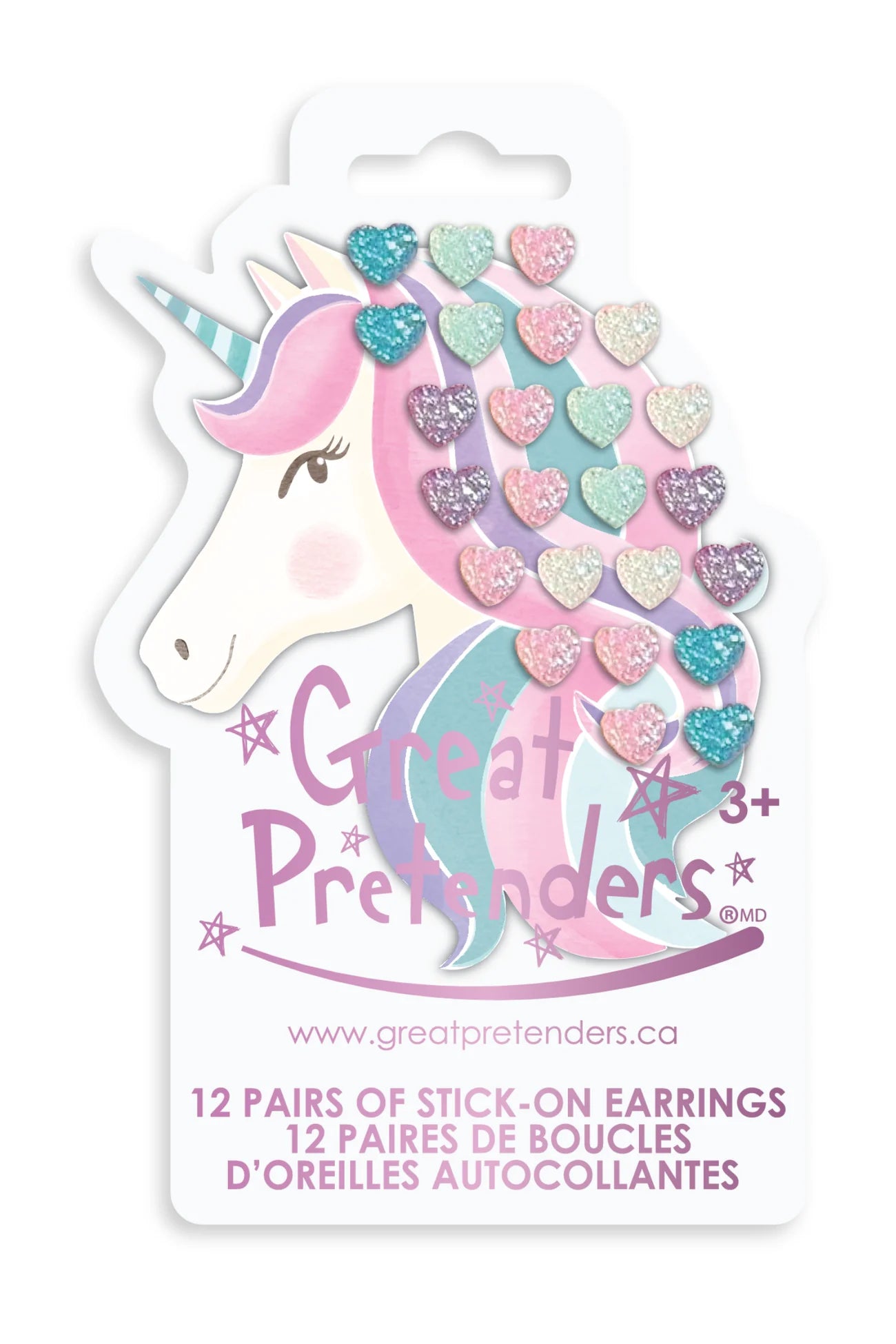 Great Pretneders Rhinestone Royalty Stick On Earrings