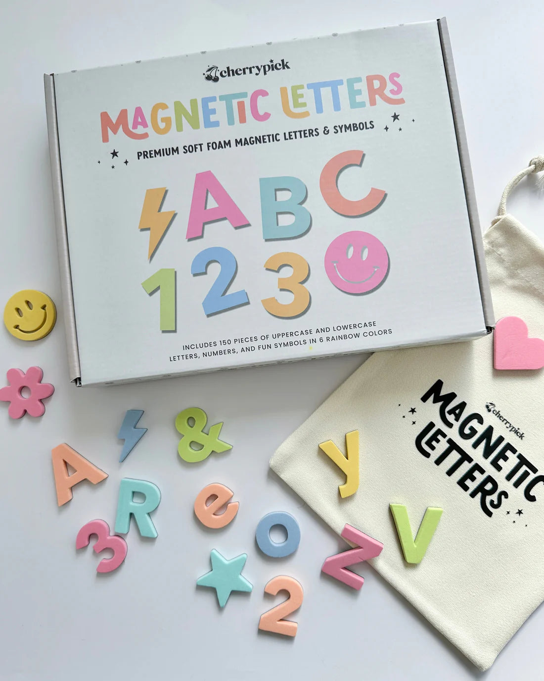 Cherrypick Soft Foam Magnetic Letters - Pastel Rainbow
