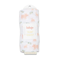 Lulujo Piggies Swaddle Muslin Blanket