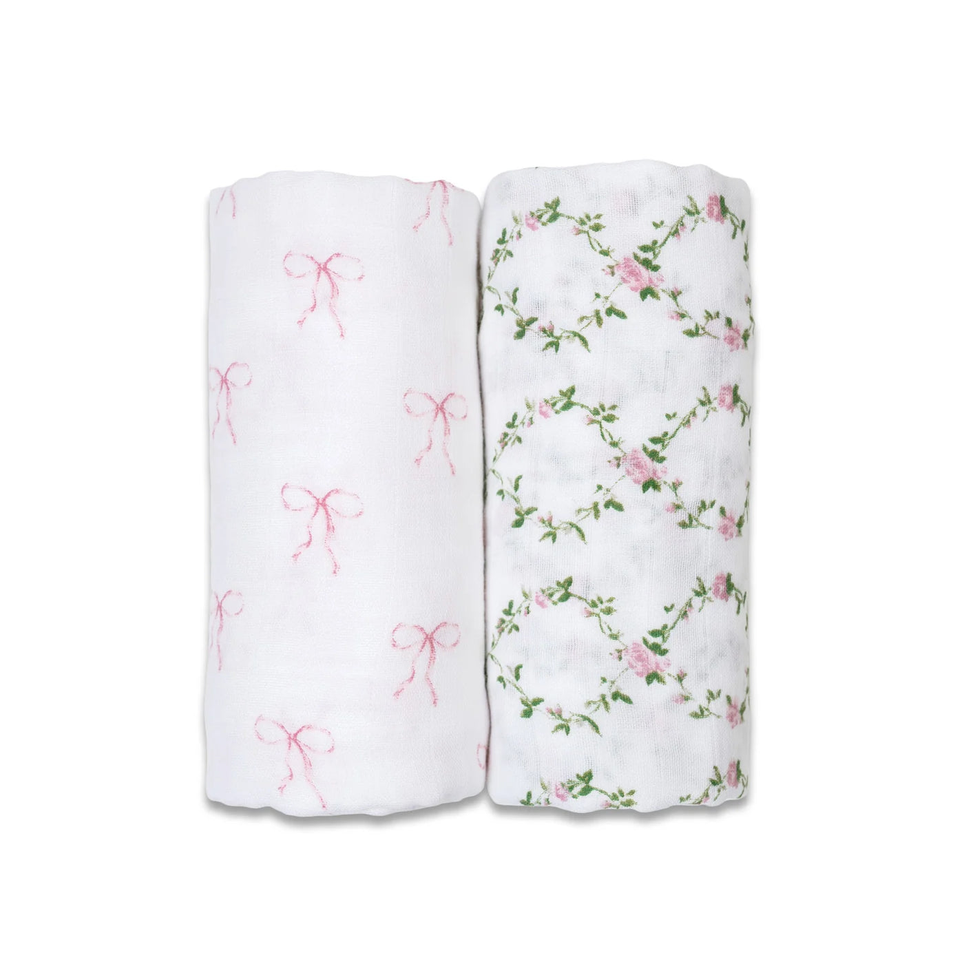 Lulujo Bows/Rose Trellis 2 Pack Swaddle