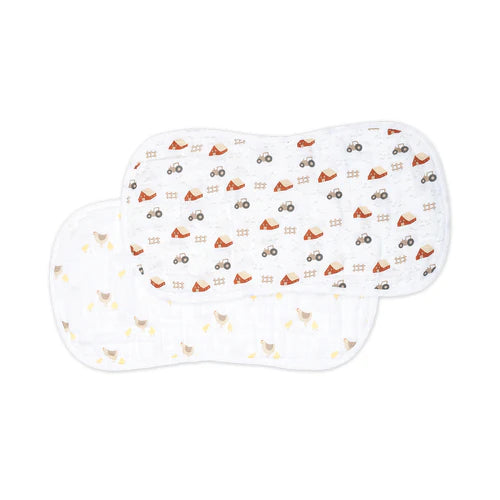 Lulujo Barnyard & Hen and Chick2 Piece Burp Cloth