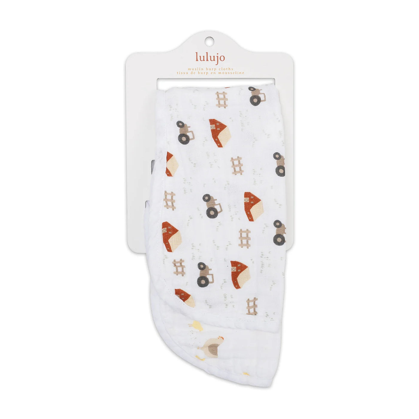 Lulujo Barnyard & Hen and Chick2 Piece Burp Cloth