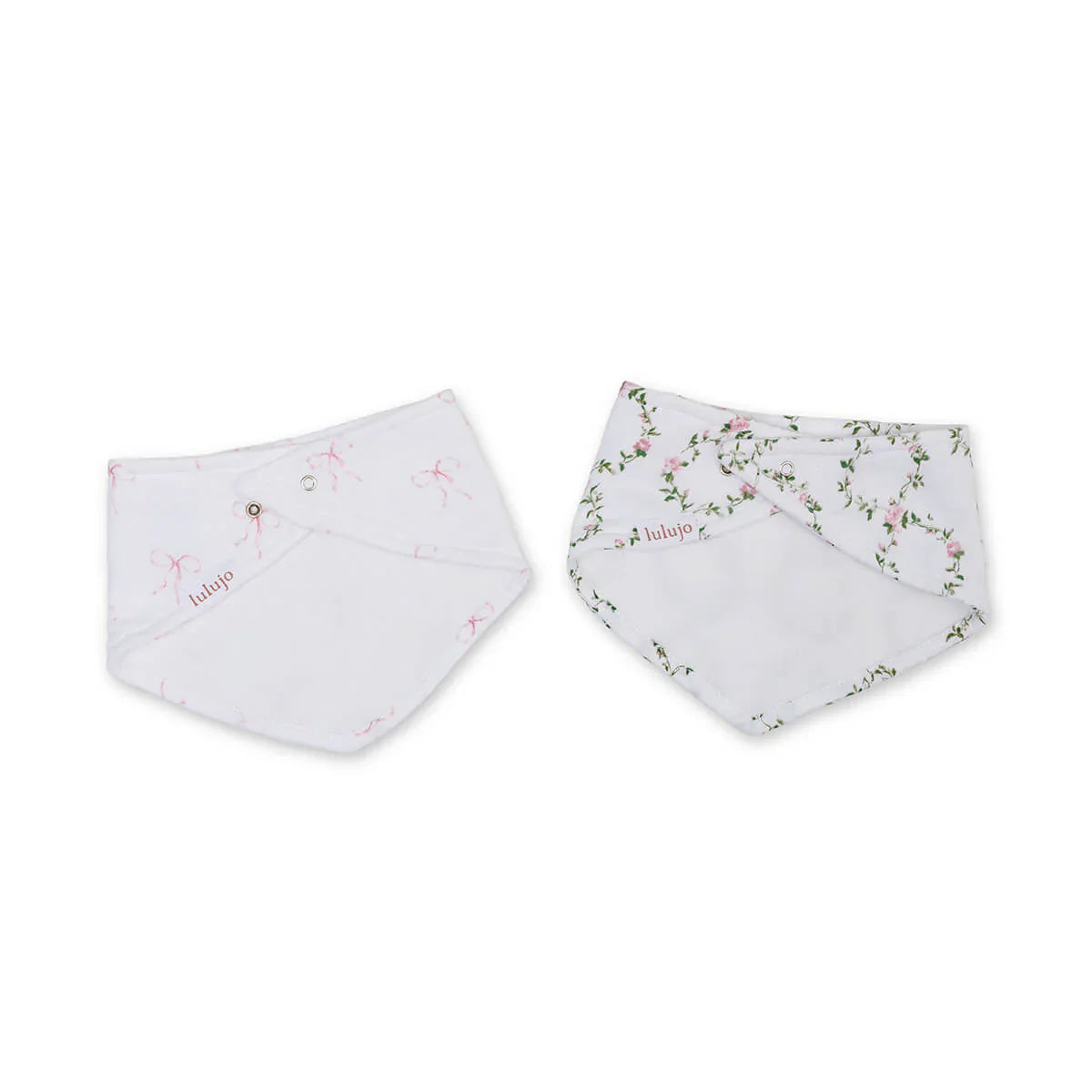 Lulujo Bows & Rose Trellis 2 Pack Bandana Bibs