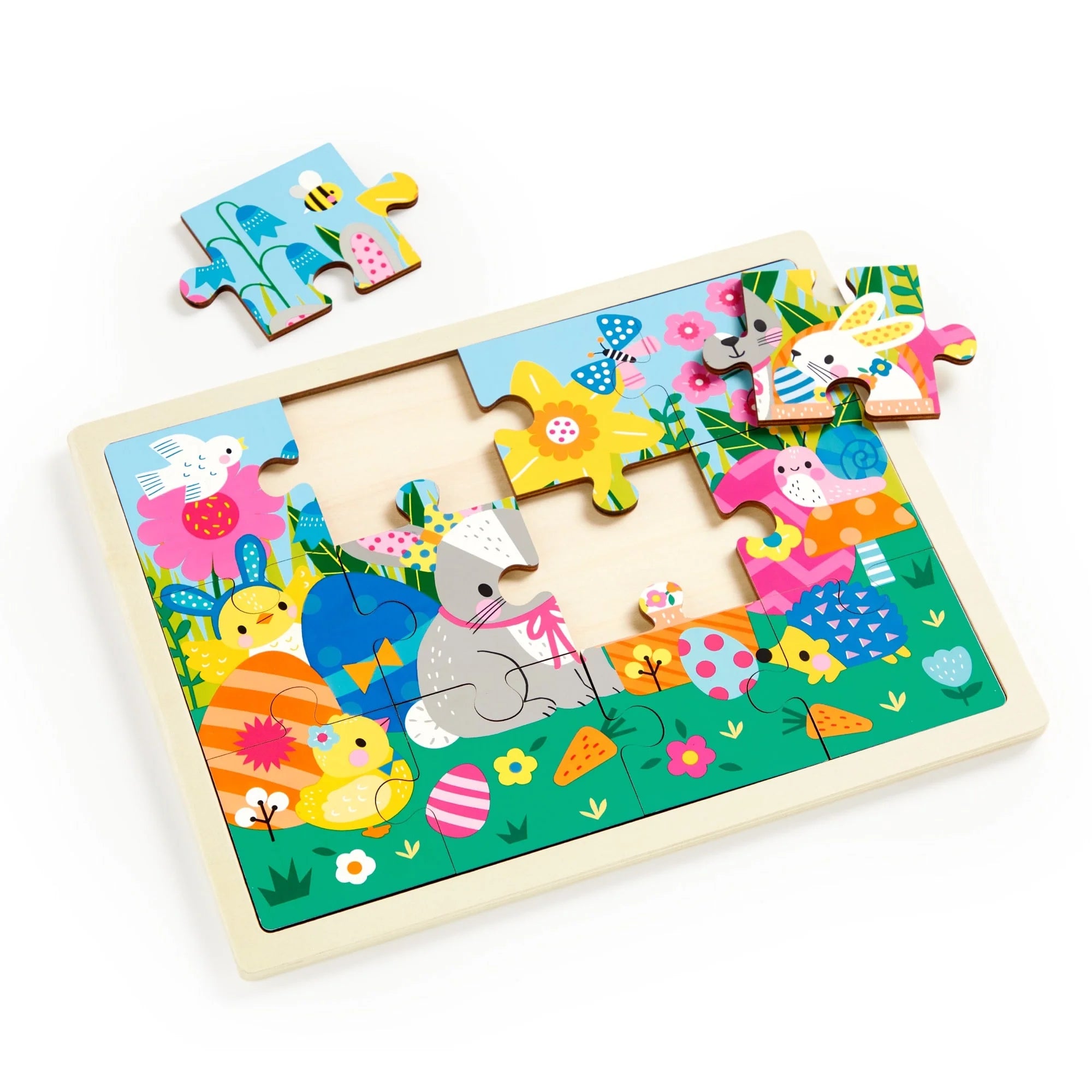 Mudpuppy Spring Friends 12 Piece Wooden Puzzle