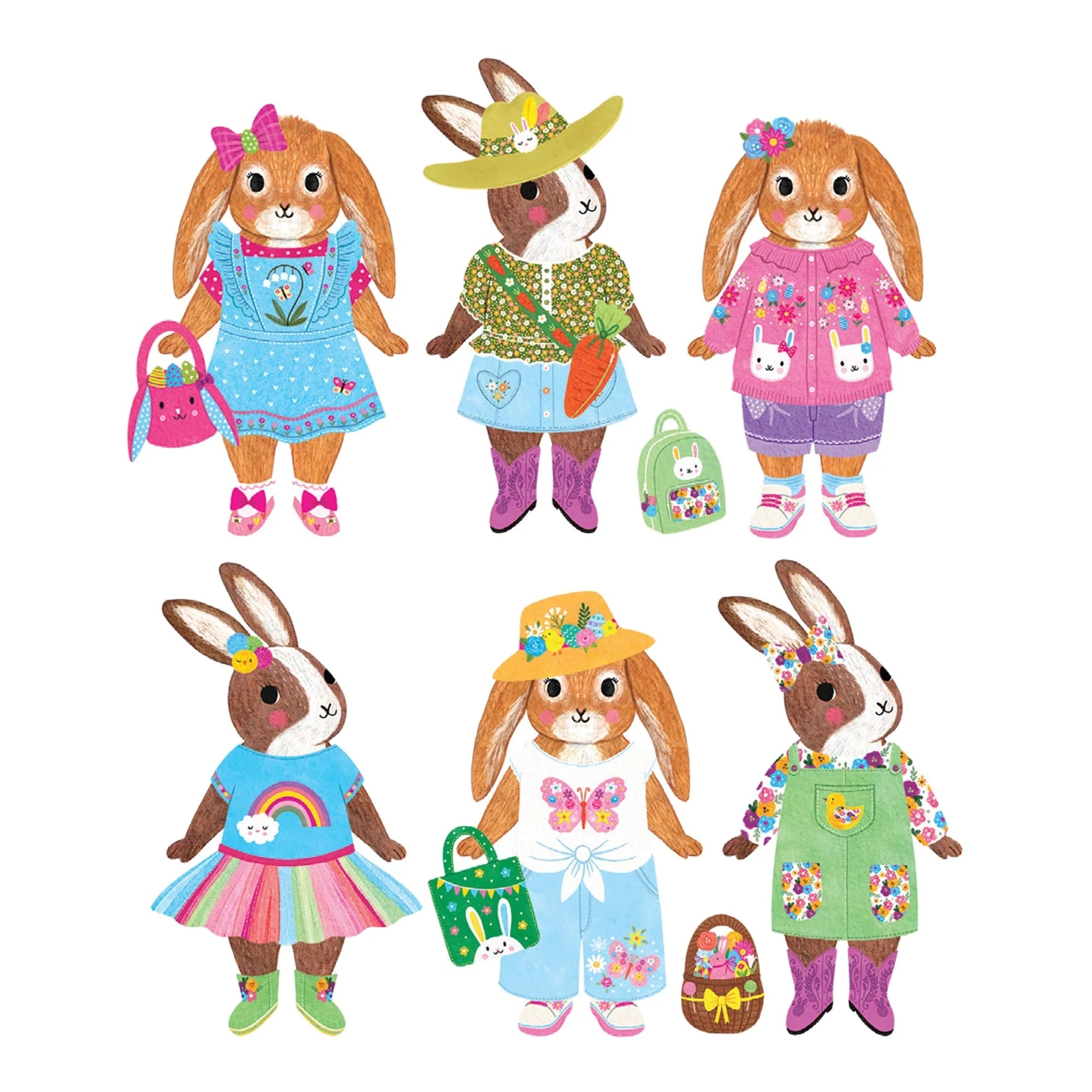 Mudpuppy Garden Bunnies Magnetic Dress-up