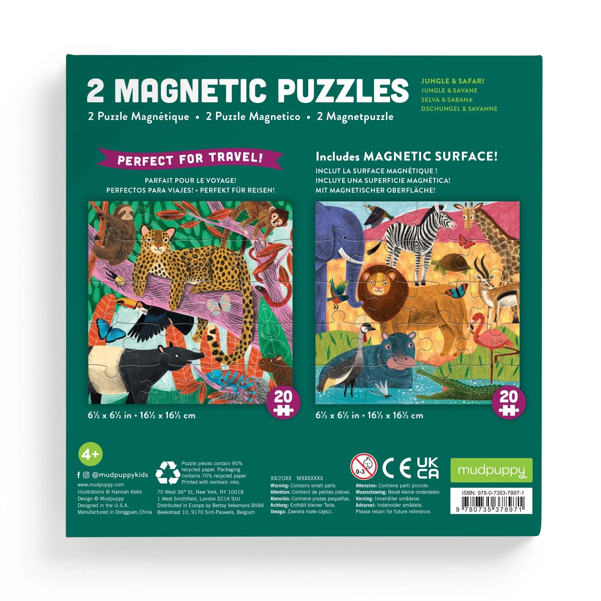 Mudpuppy Jungle & Safari Magnetic Puzzles