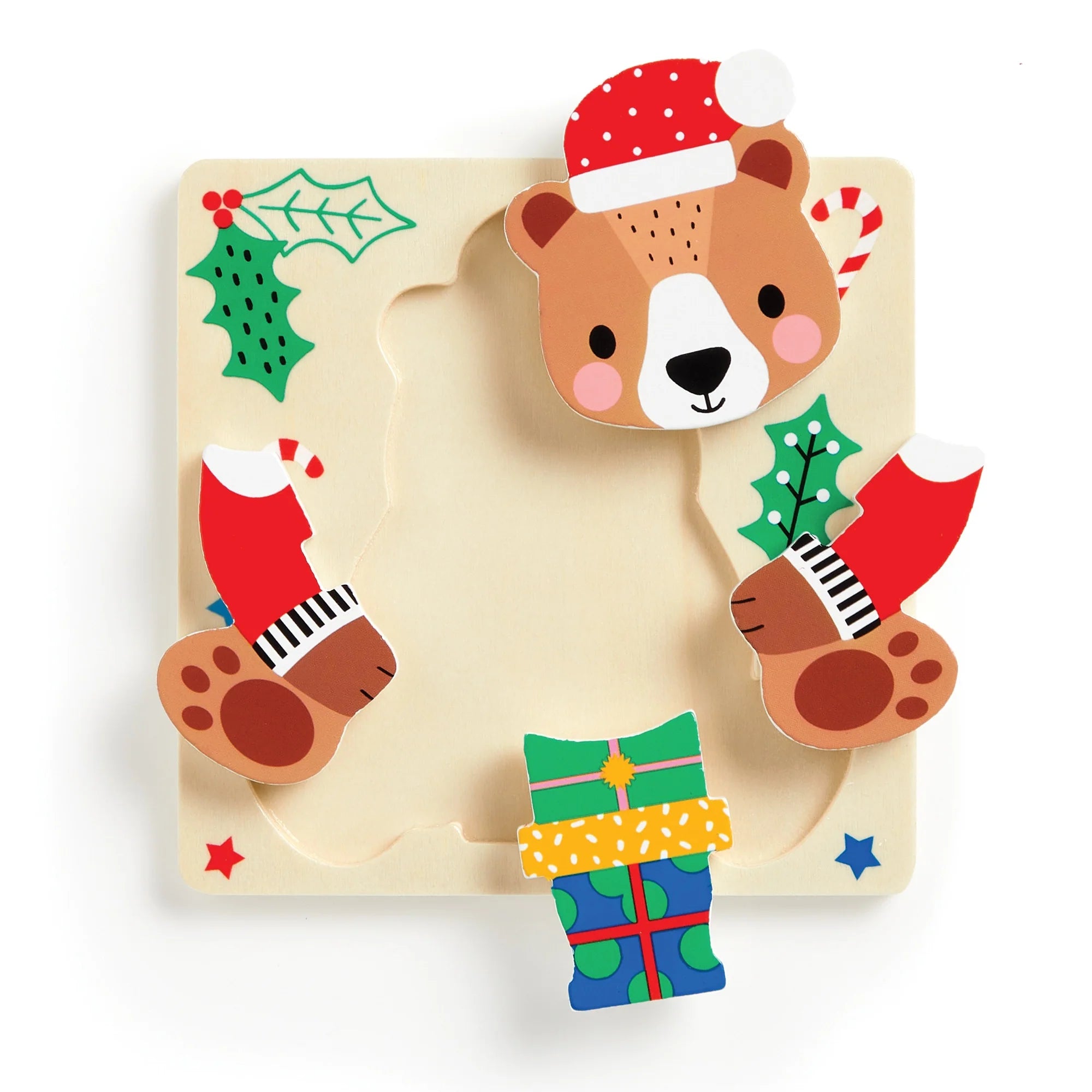 Mudpuppy Festive Friends Set Of 4  Wooden Puzzle