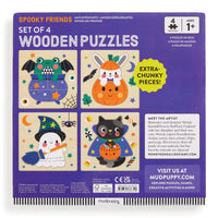 Mudpuppy Spooky Friend - Set of 4 Wooden Puzzles