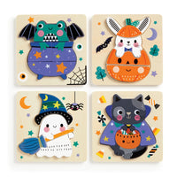 Mudpuppy Spooky Friend - Set of 4 Wooden Puzzles