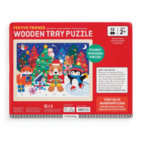 Mudpuppy Christmas 12pc Wooden Puzzle