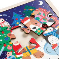 Mudpuppy Christmas 12pc Wooden Puzzle