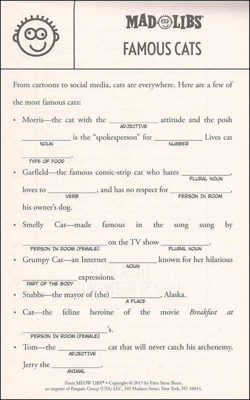 Mad Libs Meow Libs