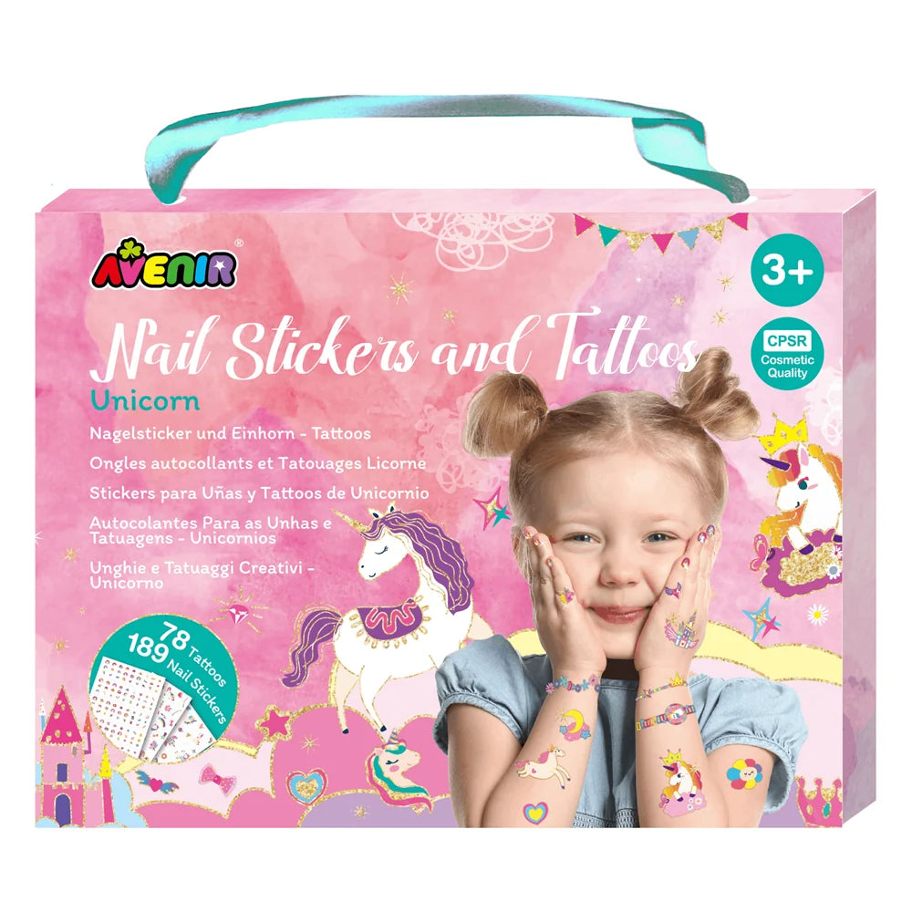 Avenir Unicorn Nail Stickers & Tattoo
