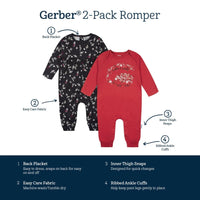 Gerber Wish & Leaves Romper 2Pack