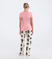 Black Bears On Natural Women's Jersey Pajama Pant 🍁 Little Blue House