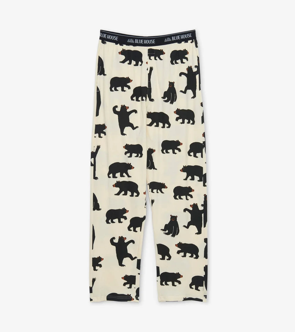 Black Bears Men's Jersey Pajama Pant 🍁 Little Blue House