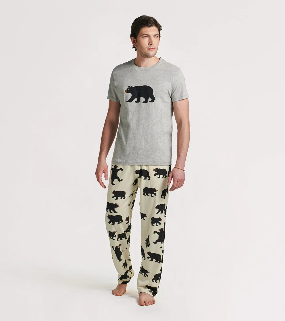 Black Bears Men's Jersey Pajama Pant 🍁 Little Blue House