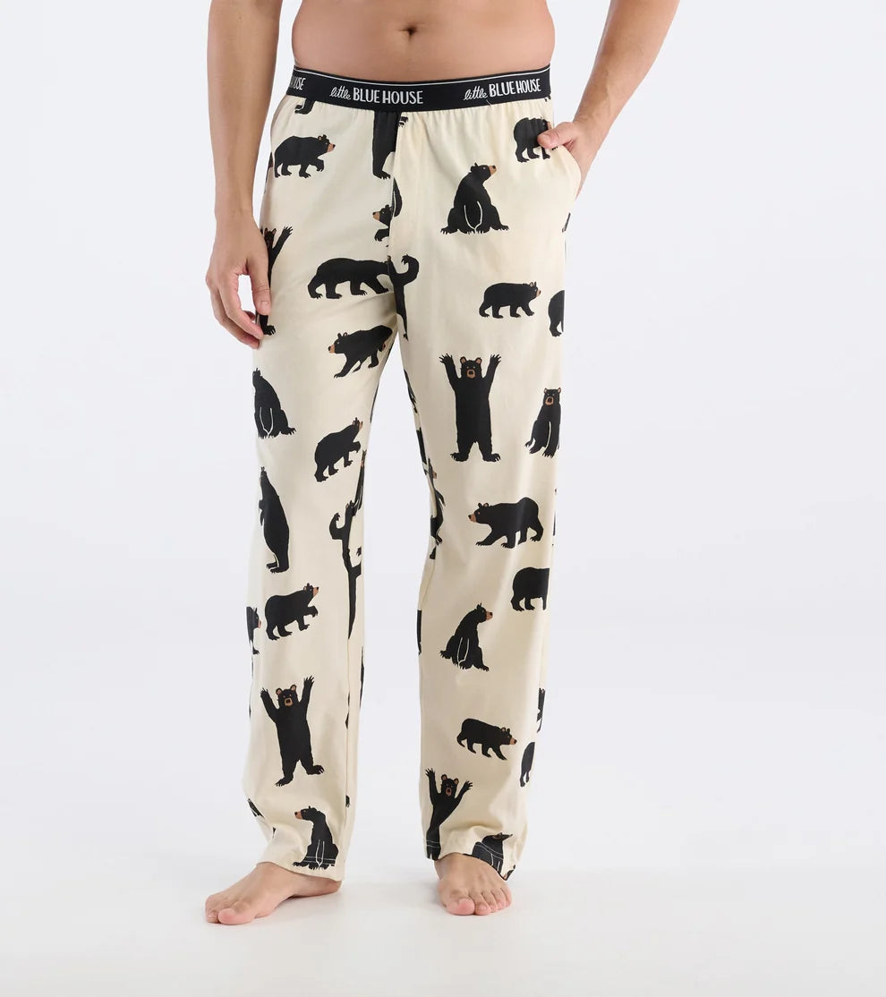 Black Bears Men's Jersey Pajama Pant 🍁 Little Blue House