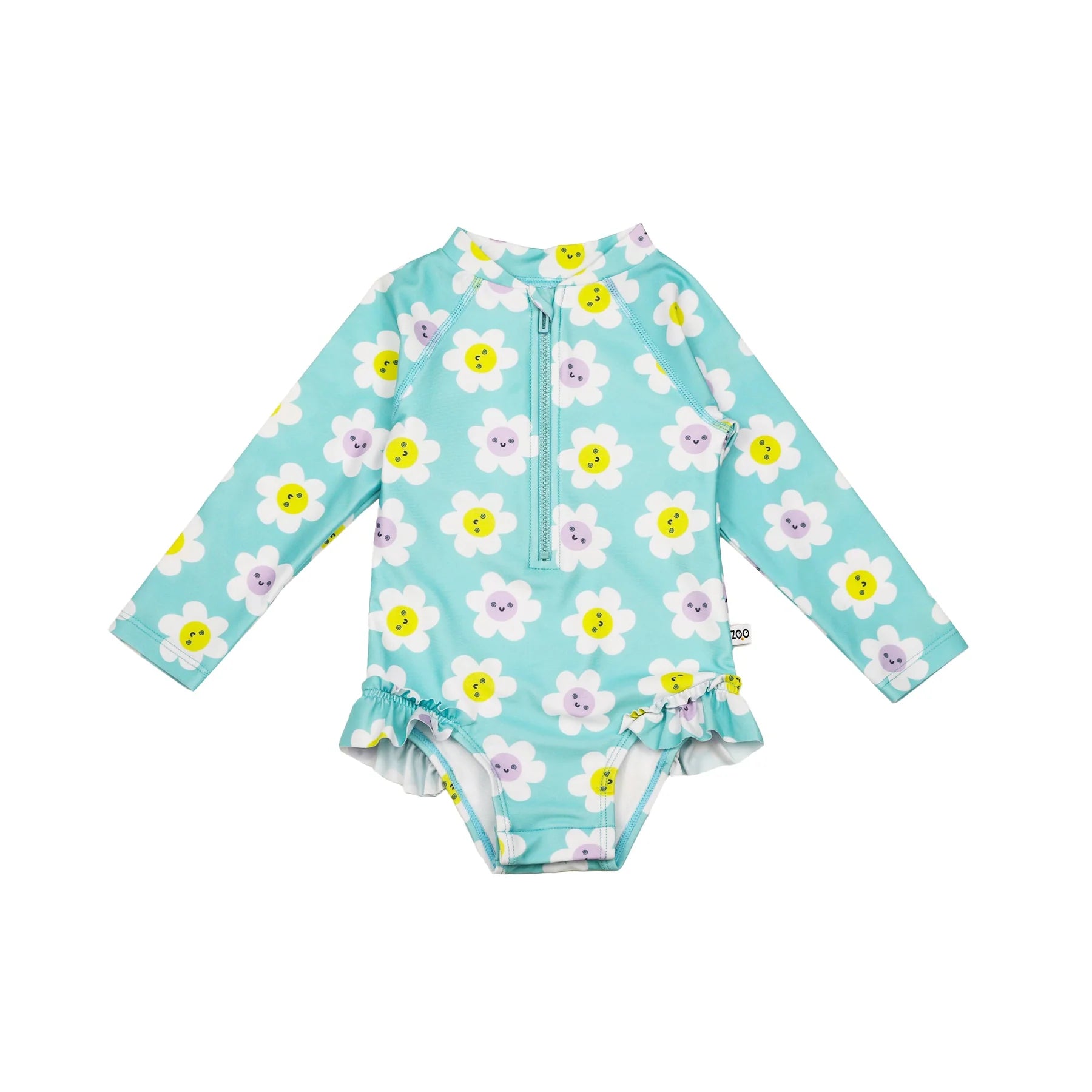 Zoocchini Daisy Rashgaurd One Piece Swimsuit 3T