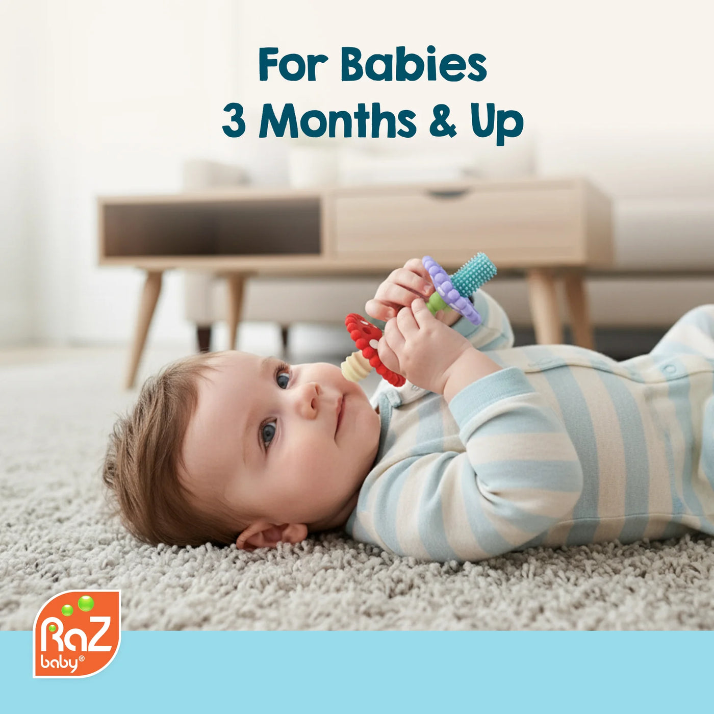 RazBaby Chompy Mushroom Wand Teether 3mths+