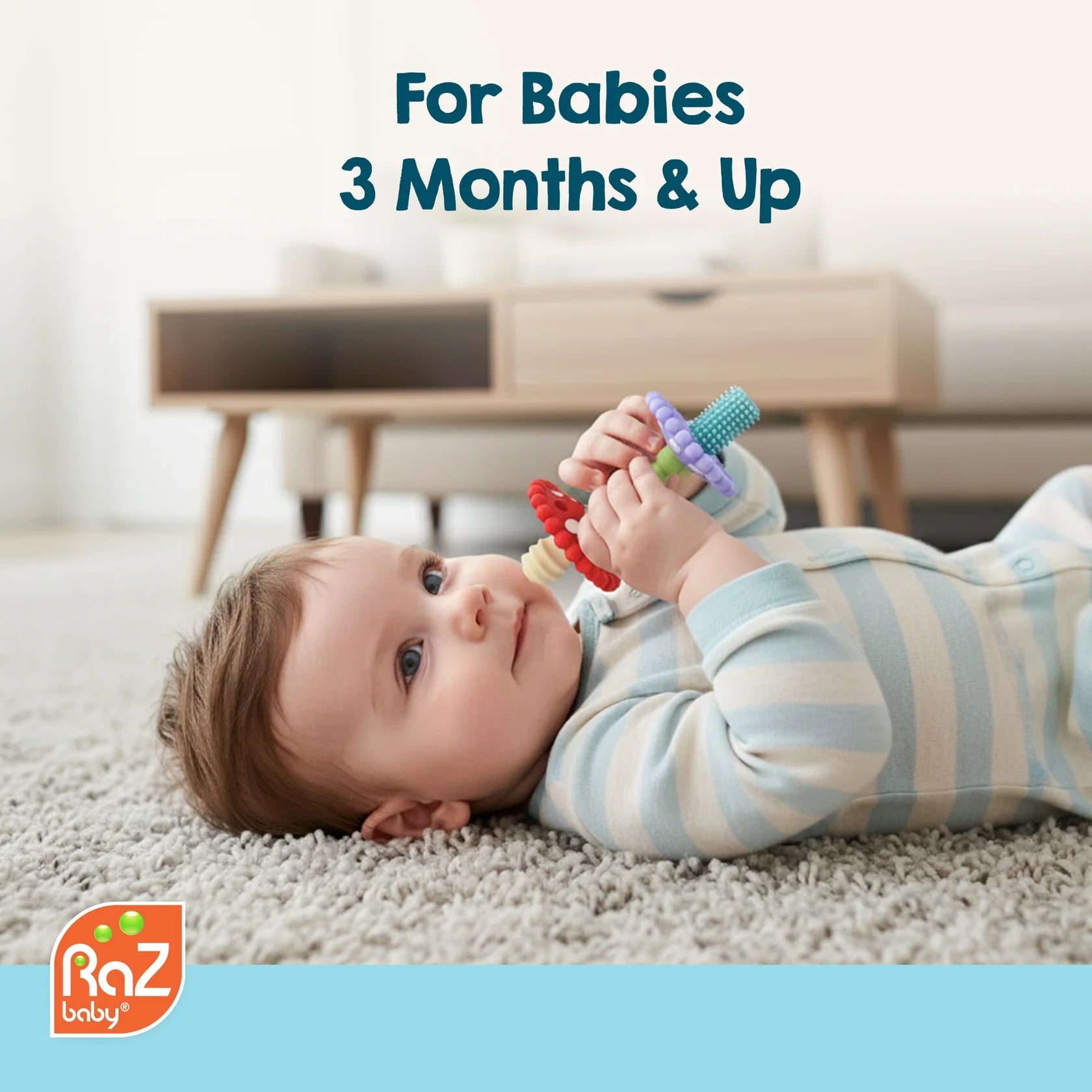 RazBaby Chompy Mushroom Wand Teether 3mths+