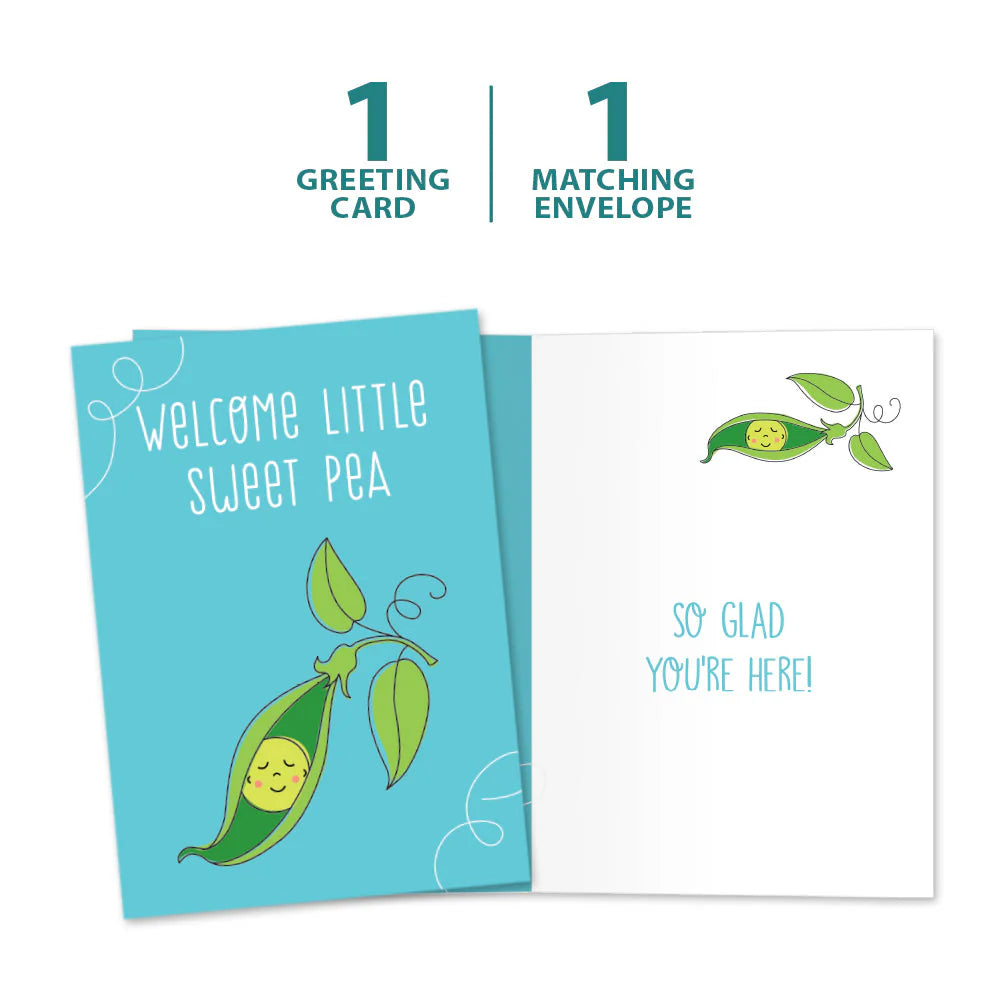 Tree Free Greeting Card Welcome Little Sweet Pea - New Baby