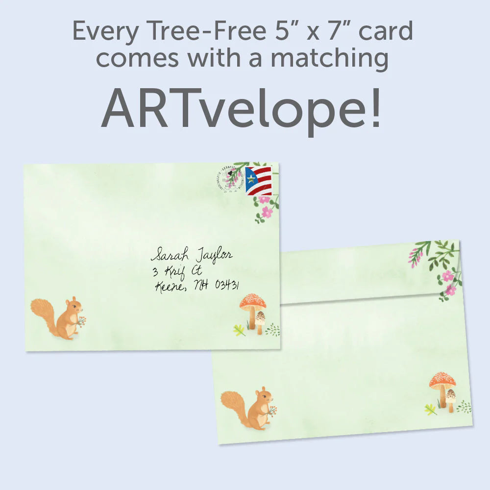 Tree Free Greeting Card Woodland Creatures - New Baby