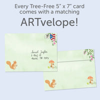 Tree Free Greeting Card Woodland Creatures - New Baby