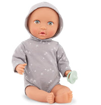 LullaBaby Newborn Doll with One-Piece Grey Outfit