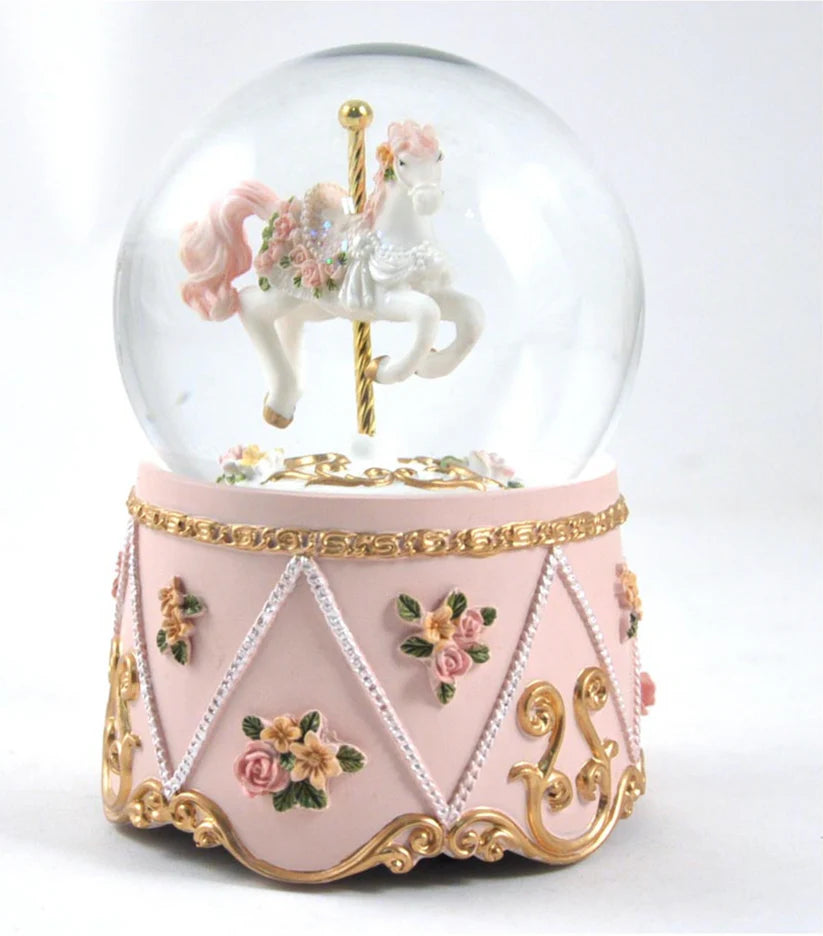 Musical Carousel Horse With Globe