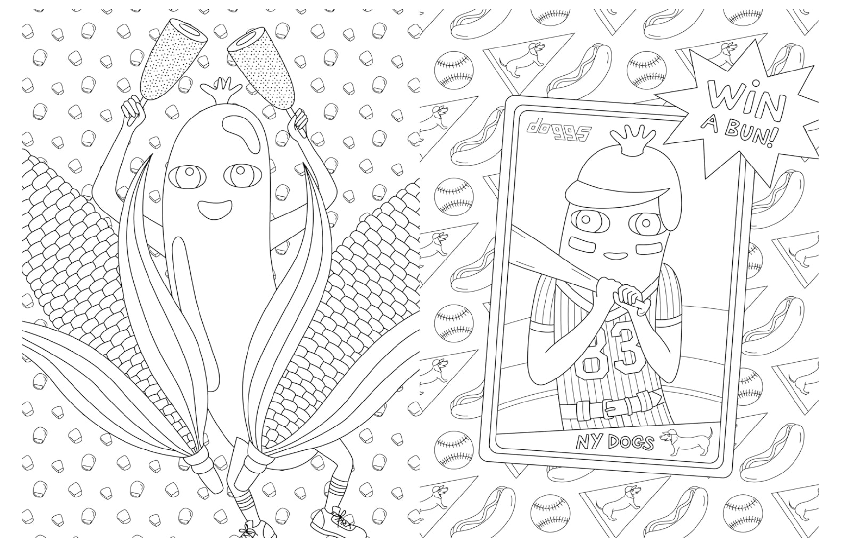 The Hot Dog Coloring & Activity Book