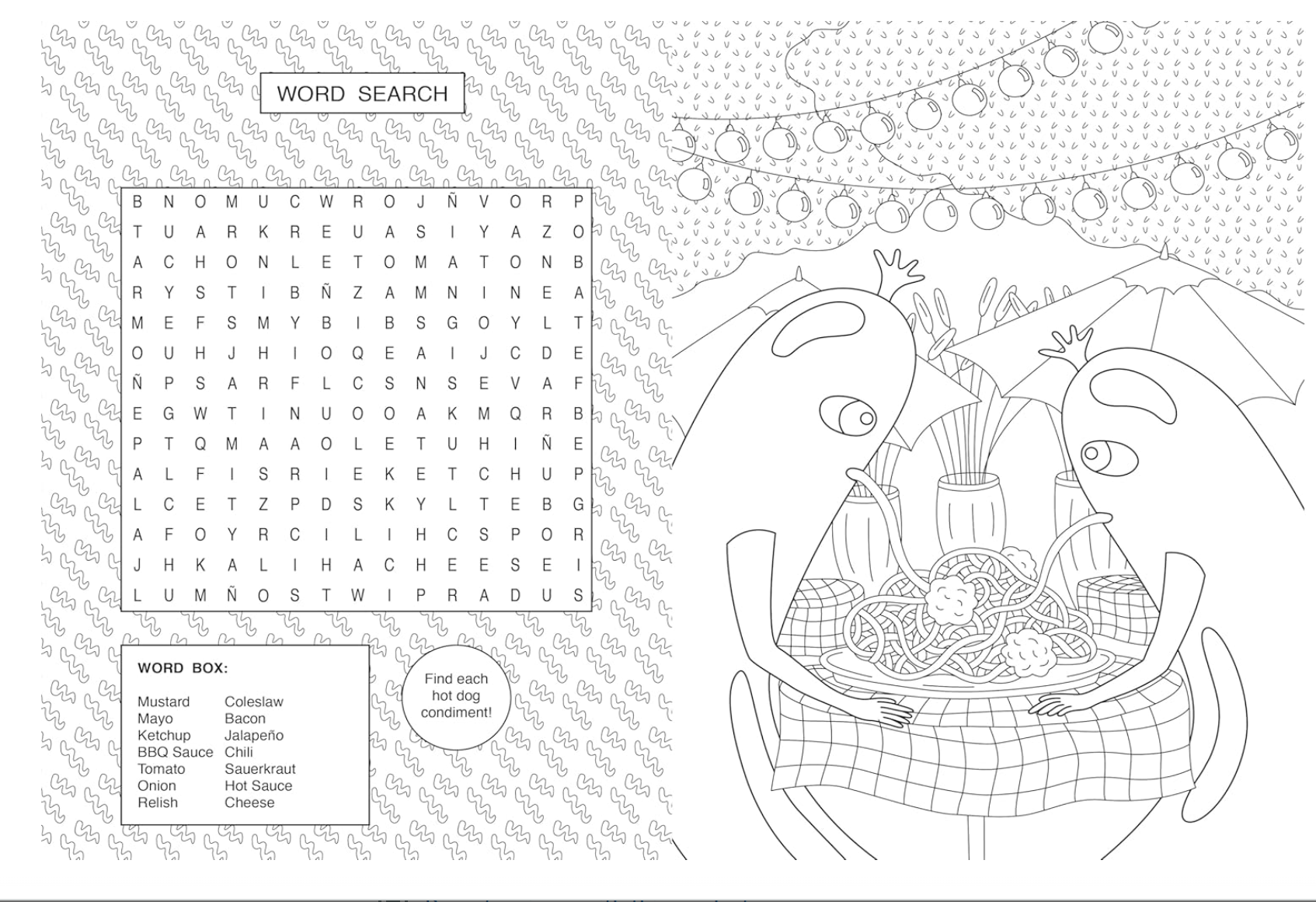 The Hot Dog Coloring & Activity Book