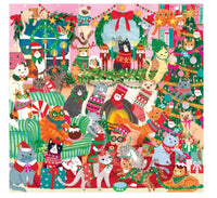 Galison Merry Cat-Mas  500pc Puzzle