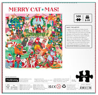 Galison Merry Cat-Mas  500pc Puzzle
