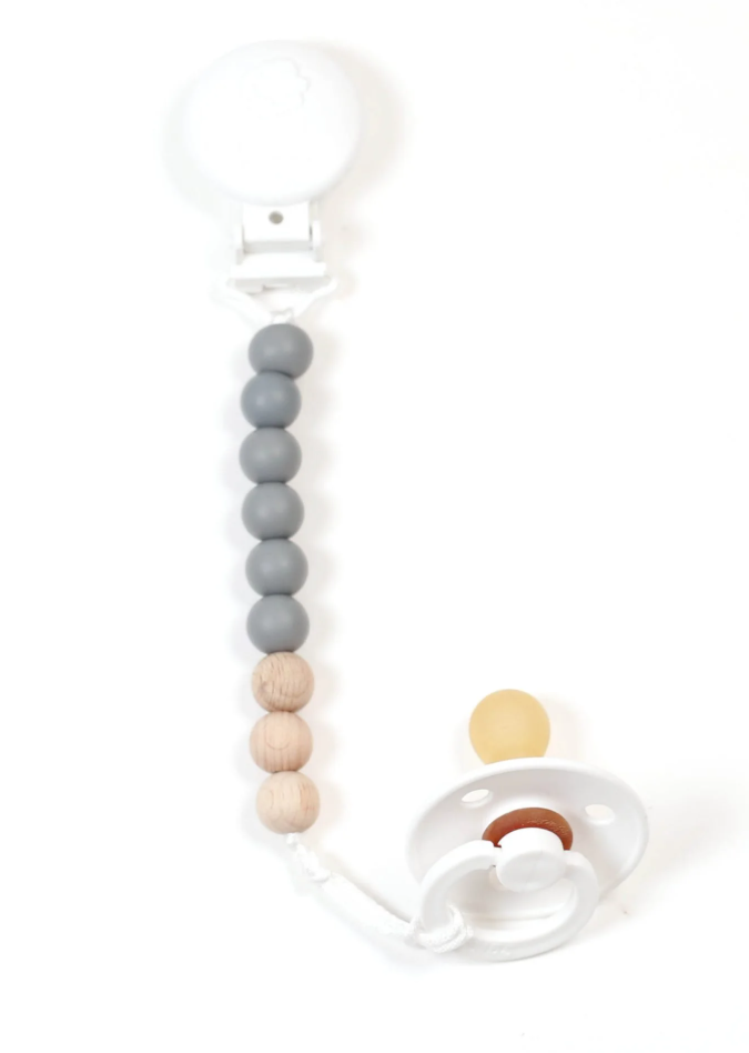 Bulle Grey Pacifier Clip