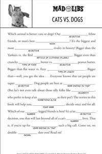 Mad Libs Cats vs Dogs