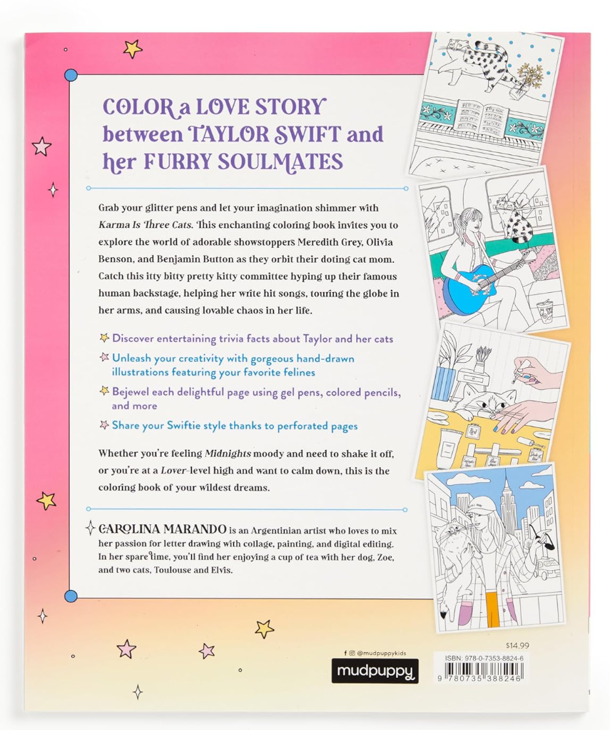 Mudpuppy Karma is Three Cats Coloring Book
