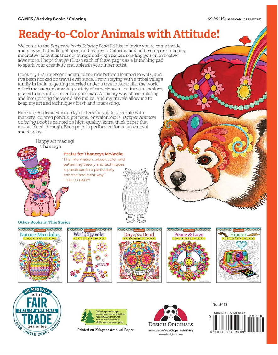 Dapper Animals Colouring Book